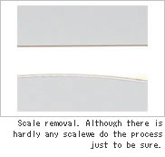 Scale removal. Although there is hardly any scale, we do the process just to be sure.