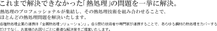 これまで解決できなかった｢熱処理｣の問題を一挙に解決。